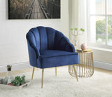 Naomi - Blue Velvet Wingback Accent Chair With Metal Legs