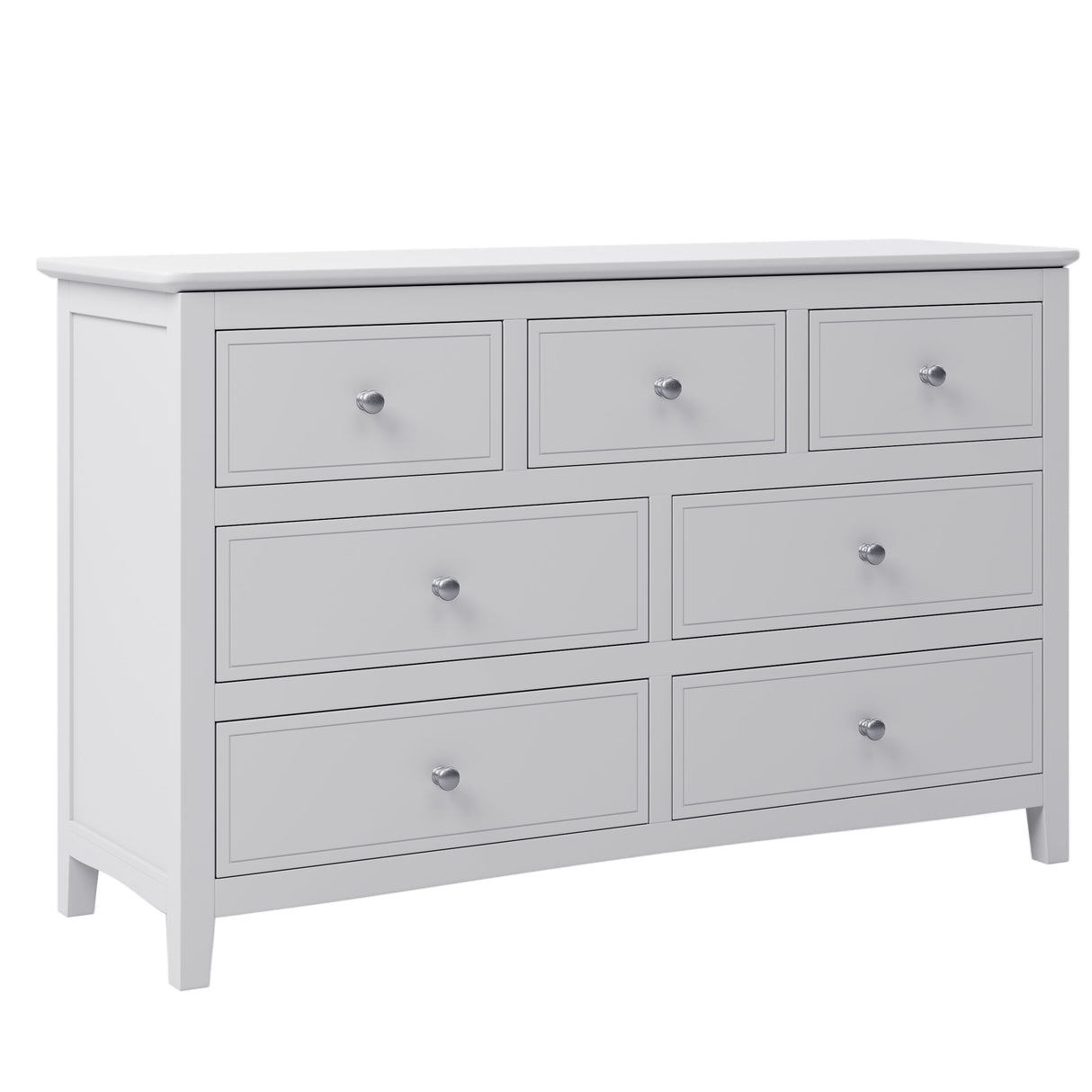 7 Drawer Solid Wood Dresser - White