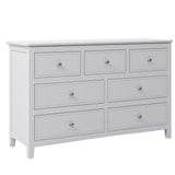 7 Drawer Solid Wood Dresser - White