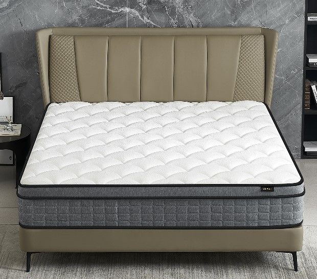 12" Hybrid Pillow Top Mattress A Box With Gel Infused Memory Foam, Breathable And Hypoallergenic, Medium Firm For Lumbar Support