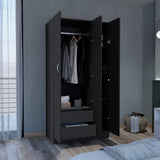 Wardrobe Armoire With 3 Doors - Black