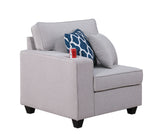 Cooper - Linen Loveseat With Cupholder - Light Gray