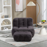 Fluffy Bean Bag Chair, Comfortable Bean Bag For Adults And Children, Super Soft Lazy Sofa Chair With Memory Foam And Ottoman, Indoor Modern Focus Bean Bag Chair For Living Room, Bedroom, Apartment