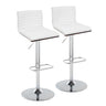 Mason - Contemporary Adjustable Barstool With Swivel With Rounded Rectangle Footrest (Set of 2)