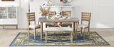 TREXM 6Pc  Dining Set (Natural Wood Wash)