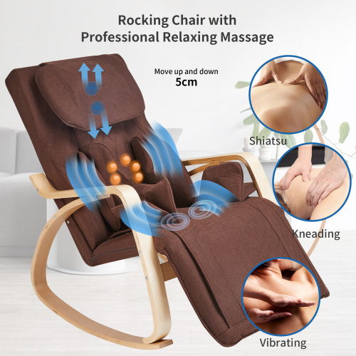 Full Massage Function Rocking Chair - Brown