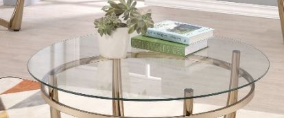 Orlando - Clear Glass Coffee Table - Champagne