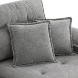 L shape Sectional Sofa with Cloud Chenille Fabric and Ottoman - Gray