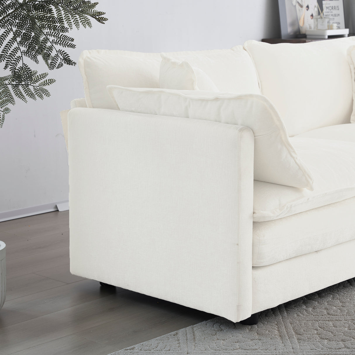 Accent Chair Set of 2 with Toss Pillow, White