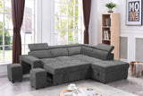 Henrik - Sleeper Sectional Sofa With Storage Ottoman And 2 Stools