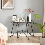 Tempered Glass Console Table With Sturdy Construction - Black