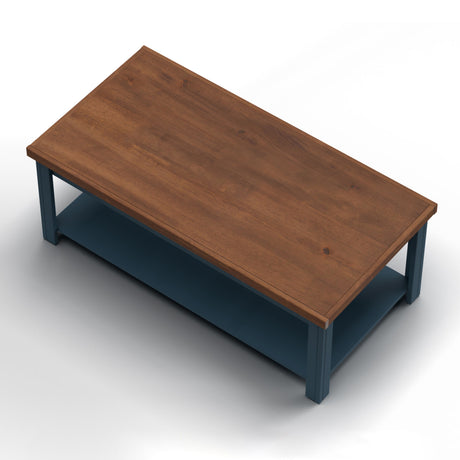 Nantucket - Chairside Table Wooden - Blue Denim, Whiskey