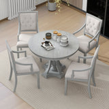 TREXM Retro 5-piece Dining Set with One Leaf (ANTIQUE GRAY OAK)