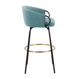 Claire - Contemporary / Glam Barstool With Footrest (Set of 2)