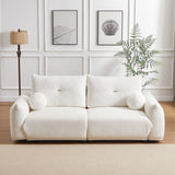 2 Piece Living Room Set with Four Pillows - Off White