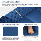 85.5" Velvet Upholstered Sofa with Sturdy Metal Legs, Blue