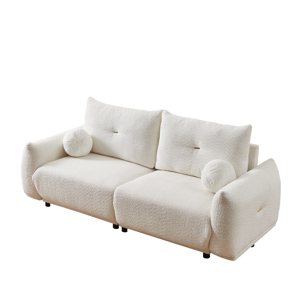 2 Piece Living Room Set with Four Pillows - Off White