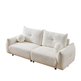 2 Piece Living Room Set with Four Pillows - Off White