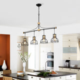 40 " Hanging Farmhouse Linear Chandeliers - Gold / Matte Black