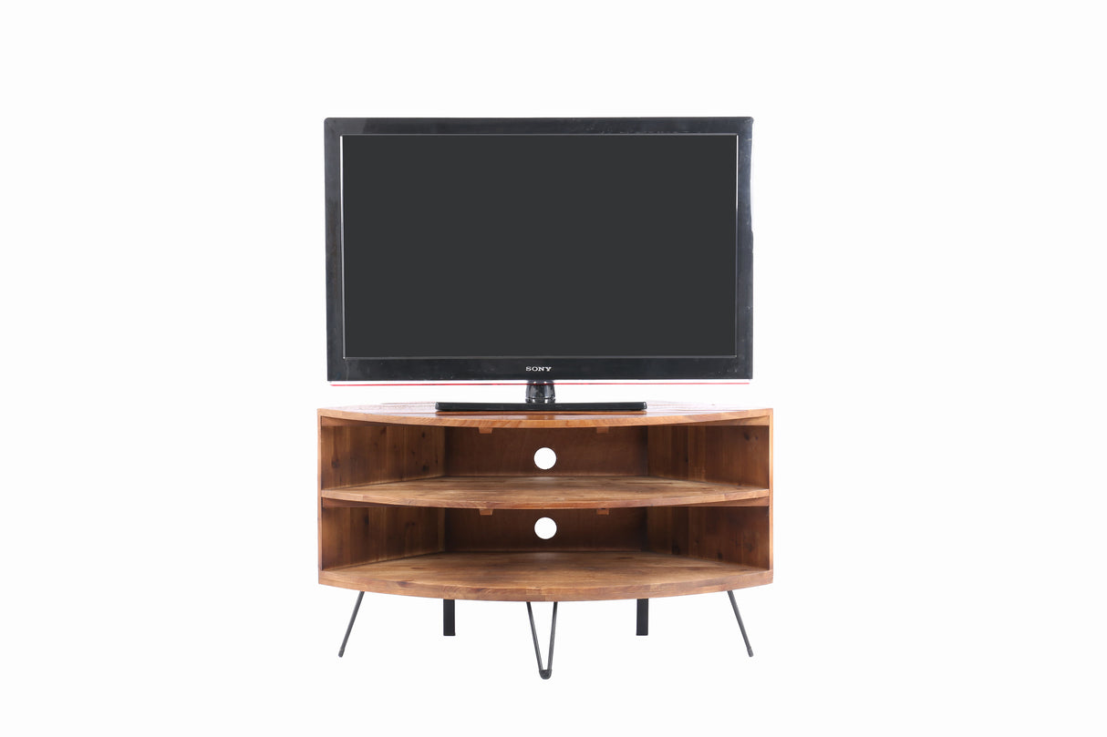 Reclaimed Wood Corner TV Stand - Natural