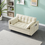 54.30-inch Love Seat with Pull Out Bed - beige