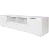 Modern TV Stand With LED Lights With Storage For Up To 75" TVs - White