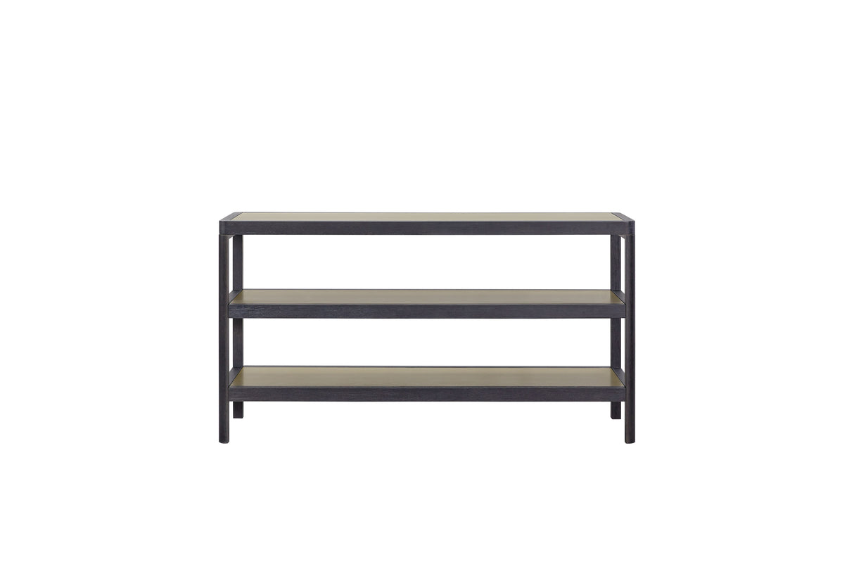 Console Table With Metal Insets - Black