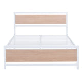 Platform Bed, Metal And Wood Bed Frame With Headboard And Footboard