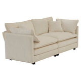 Extra Deep Seat 3 Piece Living Room Set with Sofa, Love Seat and Chair - Beige