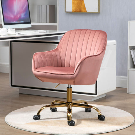 Swivel Chair With High Back, Adjustable Working Chair With Golden Base