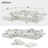 Modular Sectional Living Room Sofa Set, Modern Minimalist Style Couch, Upholstered Sleeper Sofa For Living Room, Bedroom, Salon, 2 Piece Free Combination, L-Shape