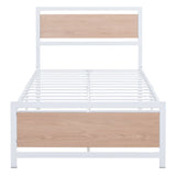 Platform Bed, Metal And Wood Bed Frame With Headboard And Footboard