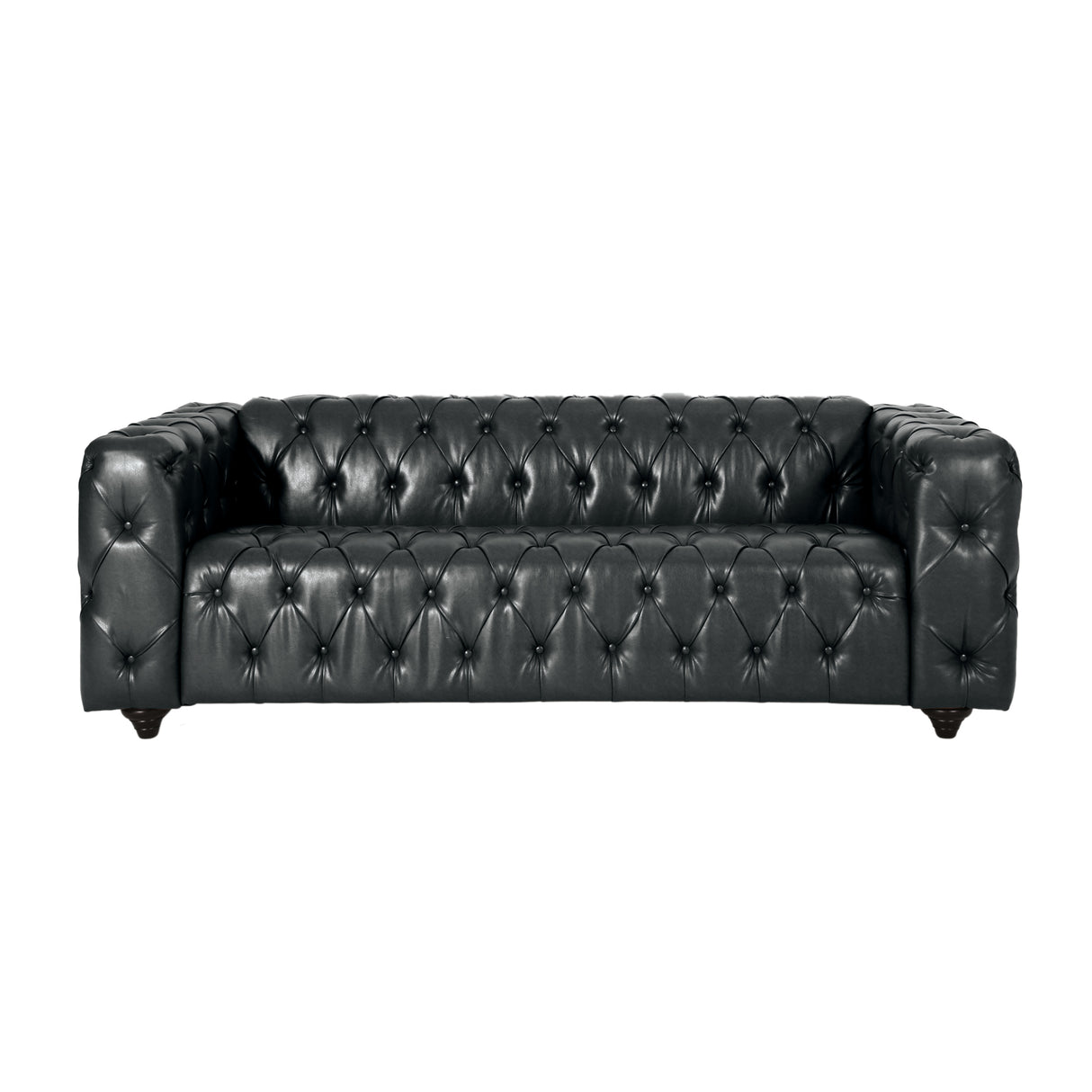 Modern PU Leather Sofa - Black