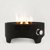 15" Outdoor Portable Propane Fire Pit With Cooking Support Tabletop and Quick Connect Regulator - Black