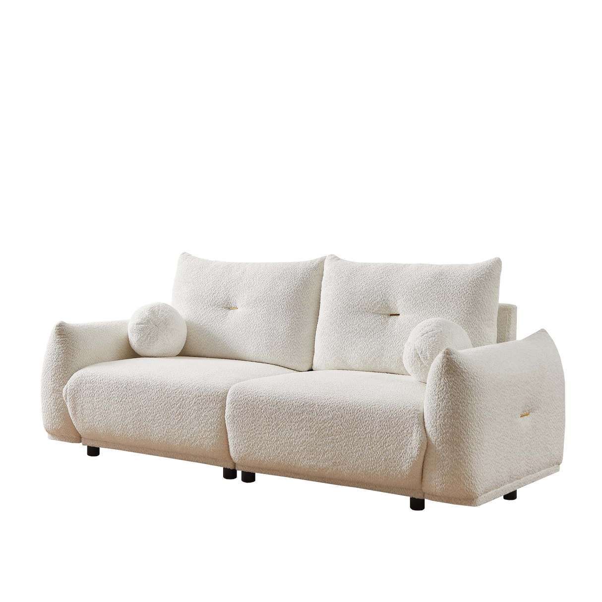 2 Piece Living Room Set with Four Pillows - Off White