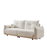 2 Piece Living Room Set with Four Pillows - Off White