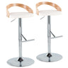 Grotto - Contemporary Adjustable Height Barstool With Swivel With Straight T Footrest (Set of 2)