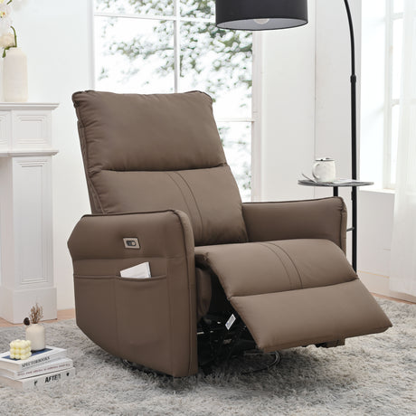 29.92" 270 Power Swivel Rocker Recliner Chair, Electric Glider Reclining Sofa With USB Ports, Power Swivel Glider, Rocking Chair Nursery Recliners For Living Room Bedroom