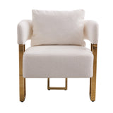 3 Pc Set with Accent Chairs and Side Table - White