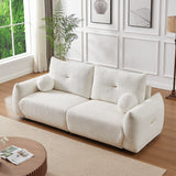 2 Piece Living Room Set with Four Pillows - Off White