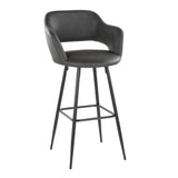 Margarite - Contemporary Fixed Height BarStool With Square Footrest (Set of 2)