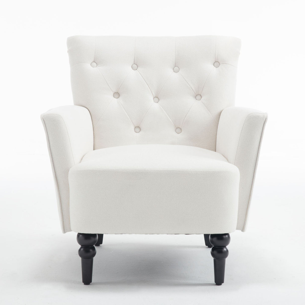 Accent Chair With Linen Fabric - Cream