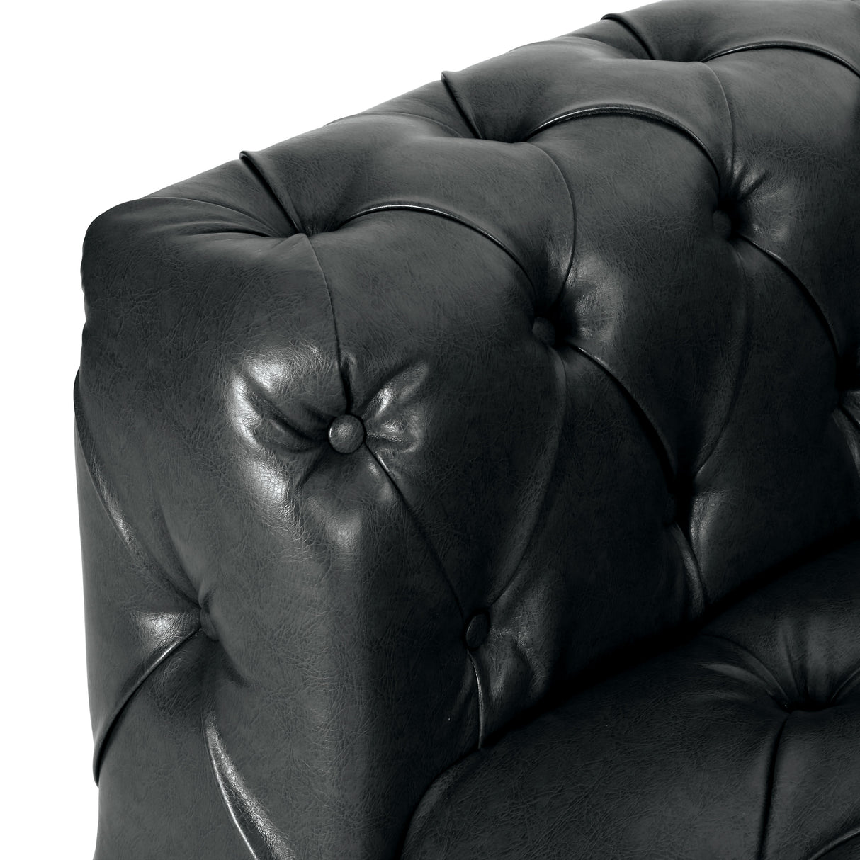 Modern PU Leather Sofa - Black