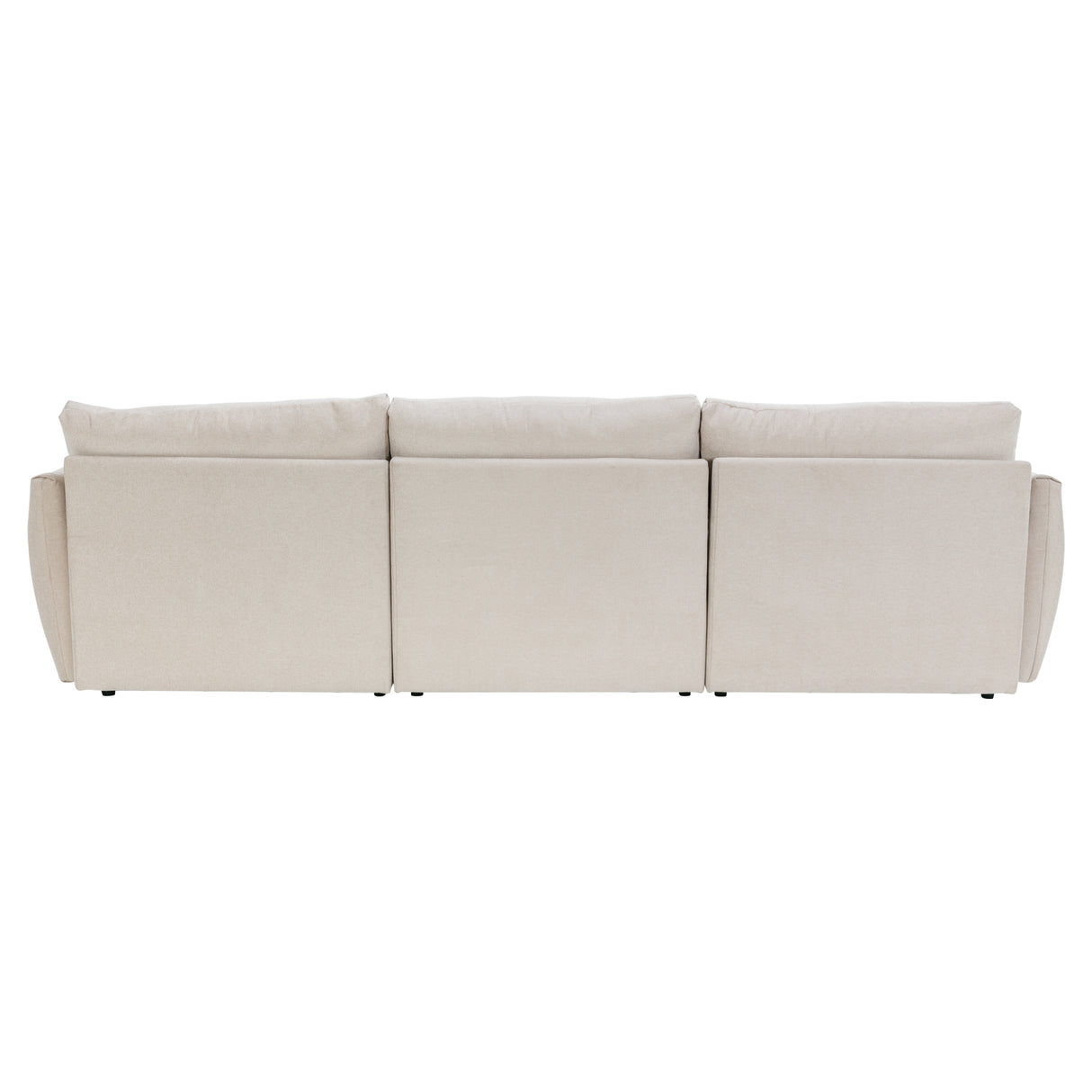 113.3" Modular Sectional Sofa with Ottoman and USB and USB-C Ports - Beige