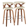 Gardenia - Mid Century Modern Fixed Height Barstool With Swivel With Round Footrest (Set of 2)