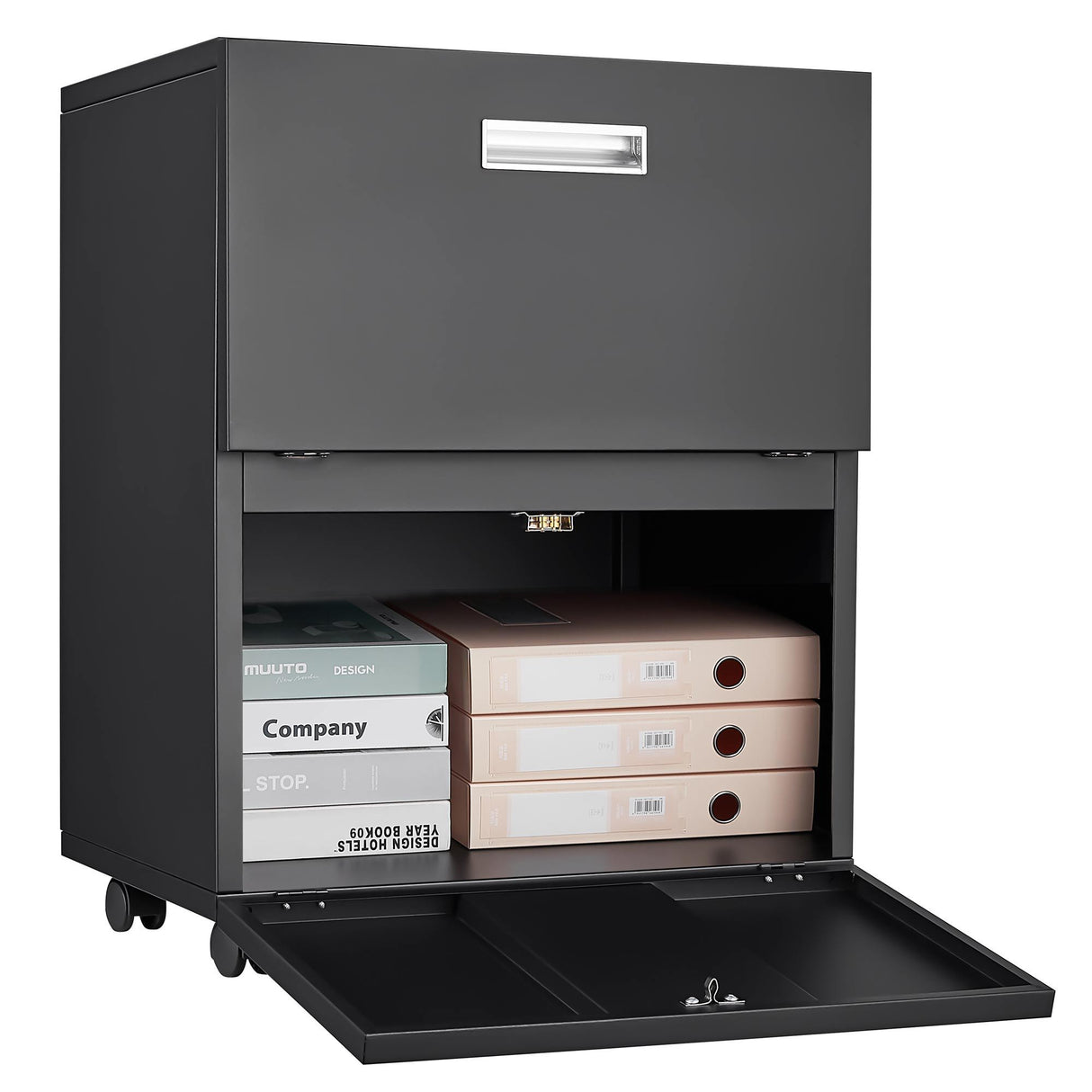 Copier Cabinet With Storage - Black