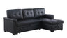 Lexi - Vegan Leather Modern Reversible Sleeper Sectional Sofa With Storage Chaise