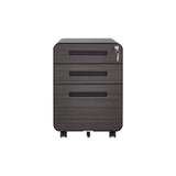 3 Drawer Mobile File Cabinet Under Desk Office, Simple Style Versatile Storage Cabinet For Legal / Letter / A4 Files, 5 Wheel Design Anti-Tilting Cold Rolled Steel Waterproof Moisture-Proof