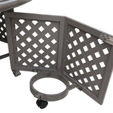 Cast Aluminum Propane Gas Firepit Table, Chat Height - Gray