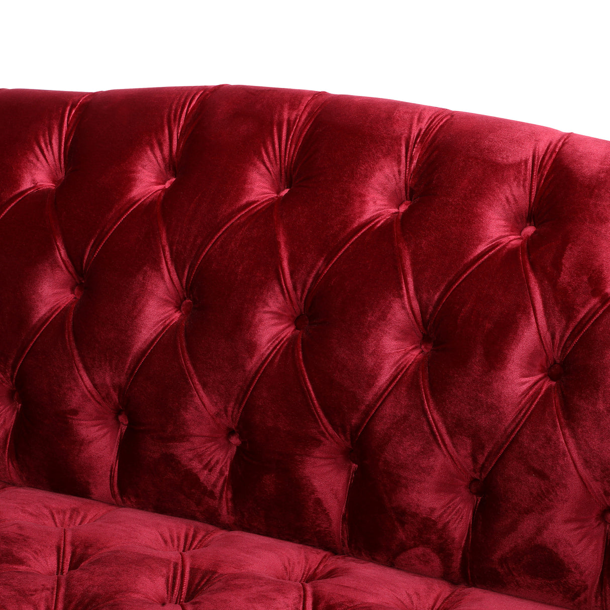 Sturdy Velvet Sofa - Red